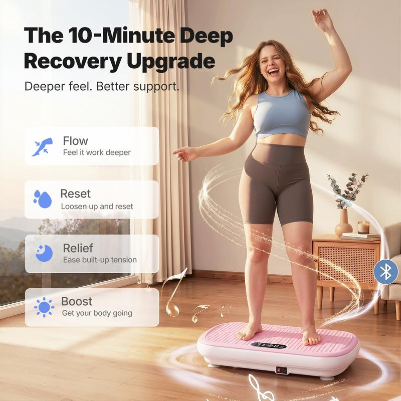 24FITNESS SummerVibes Vibration Plate Exercise Machine — 440LB Capacity | Bluetooth, Remote & 4 Workout Modes