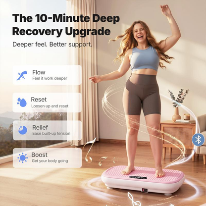 24FITNESS SummerVibes Vibration Plate Exercise Machine — 440LB Capacity | Bluetooth, Remote & 4 Workout Modes