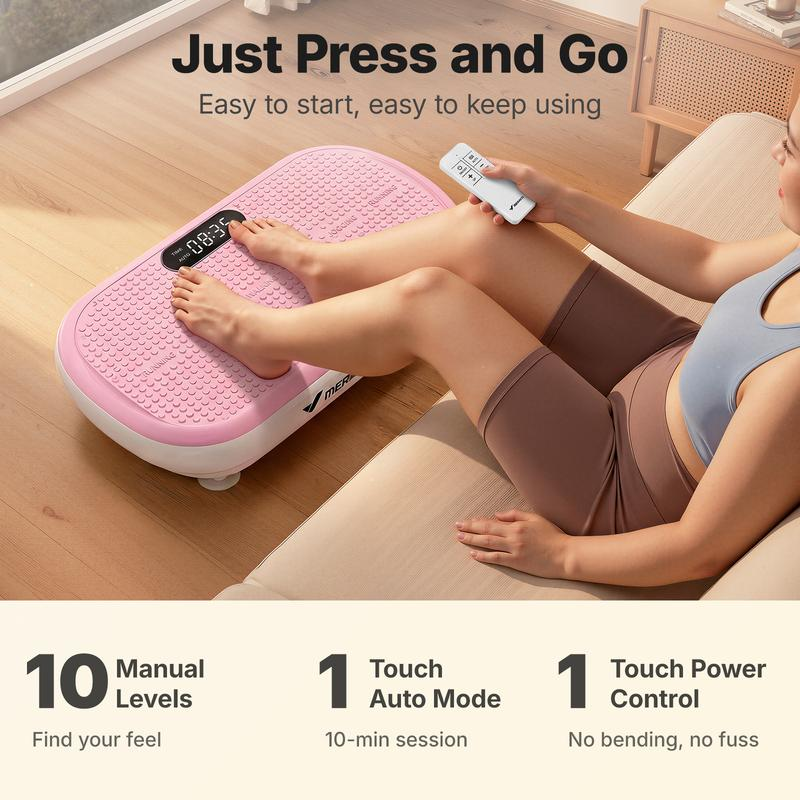 24FITNESS SummerVibes Vibration Plate Exercise Machine — 440LB Capacity | Bluetooth, Remote & 4 Workout Modes