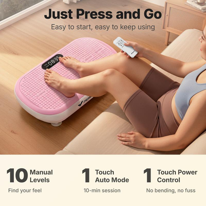 24FITNESS SummerVibes Vibration Plate Exercise Machine — 440LB Capacity | Bluetooth, Remote & 4 Workout Modes