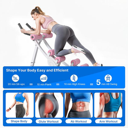24FITNESS SummerVibes Dual Track Ab Trainer — 440LB Capacity | LCD Monitor, Foldable & Full Body Toning VIP