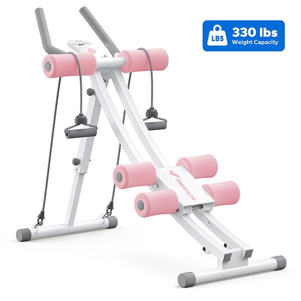 24FITNESS SummerVibes Dual Track Ab Trainer — 440LB Capacity | LCD Monitor, Foldable & Full Body Toning VIP