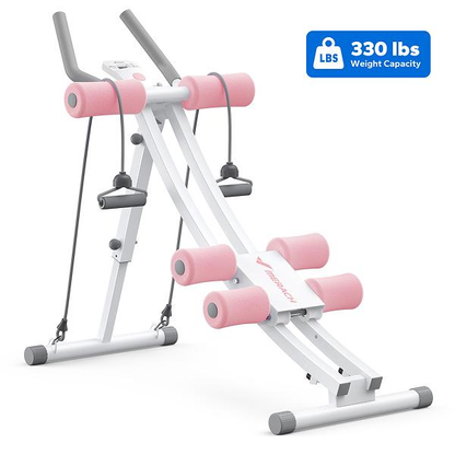 24FITNESS SummerVibes Dual Track Ab Trainer — 440LB Capacity | LCD Monitor, Foldable & Full Body Toning VIP