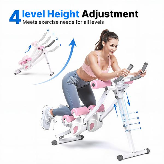 24FITNESS SummerVibes Dual Track Ab Trainer — 440LB Capacity | LCD Monitor, Foldable & Full Body Toning